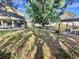 Large backyard with mature trees, a screened enclosure, and a pergola at 1201 Providence Blvd, Kissimmee, FL 34744
