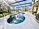 Backyard swimming pool with screened-in enclosure for outdoor enjoyment at 1201 Providence Blvd, Kissimmee, FL 34744