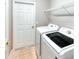 Functional laundry room with a washer, a dryer, and a storage shelf at 153 Ventana Dr, Poinciana, FL 34759