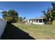Spacious backyard features a white fence, lush grass, and a seating area at 268 Florida Pkwy, Kissimmee, FL 34743