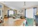 Bright and airy living room with large windows, blue accents, and wood flooring at 3686 Ricky Ln, St Cloud, FL 34772