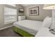 Cozy bedroom featuring a full size bed, window with blinds, and neutral decor at 4614 Falcon Ave, Kissimmee, FL 34746