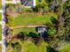 Aerial view showcasing the property's lot lines, landscaping, and road access at 495 Orange Ave, St Cloud, FL 34769