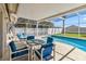 Inviting pool patio with outdoor dining set, perfect for entertaining near the refreshing pool at 7706 Water Oak Ct, Kissimmee, FL 34747