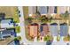 Aerial view of the home showcasing its location in a residential neighborhood, with solar panels at 919 Lake Charles Dr, Davenport, FL 33837