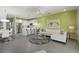 Inviting living area showcasing a modern kitchen, dining set, and comfortable seating arrangement at 1645 Retreat Cir, Clermont, FL 34714