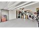 Spacious and well-organized two car garage offering ample storage and parking at 17418 Blazing Star Cir, Clermont, FL 34714