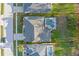 A stunning aerial view of a beautiful home featuring a private pool and well-maintained landscaping at 311 N Hampton Dr, Davenport, FL 33897