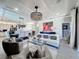 Open concept living room featuring a dining area, and neutral decor with large windows for natural light at 3240 Songbird Cir, Harmony, FL 34773