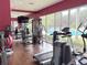 Community gym with a treadmill, weight machines, large windows, and view of the pool at 5364 Diplomat Ct # 106, Kissimmee, FL 34746