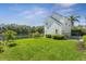 Backyard with lush lawn leading to lake at 1251 Aquila Loop, Celebration, FL 34747