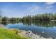 Scenic lake view with lush shoreline, clear water, and reflected trees, showing the natural beauty of the property at 1251 Aquila Loop, Celebration, FL 34747