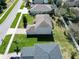 A view of the home, showcasing the backyard lawn in a residential neighborhood at 1336 Lattimore Dr, Clermont, FL 34711