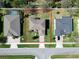 An aerial view showcases the property's layout and landscaping in a residential neighborhood at 1336 Lattimore Dr, Clermont, FL 34711