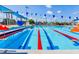 This swimming pool features swimming lanes and overhead shade at 139 Columbia Dr, Poinciana, FL 34759