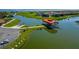 Aerial view of boat lift providing easy access to the water for boating and recreation at 2981 Winding Trl, Kissimmee, FL 34746
