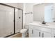 Bathroom showcasing a modern vanity and a glass-enclosed shower at 2985 Gavin Sky Dr, Kissimmee, FL 34744