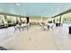 A covered patio area features ample seating, perfect for relaxation near the community pool at 3082 Royal Tern Dr, Winter Haven, FL 33881