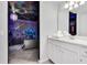 View from the bathroom to the unique Star Wars themed bedroom at 3624 Lily Ln, Davenport, FL 33897