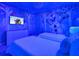Themed bedroom featuring 'Frozen' mural, twin beds, modern dresser and decor at 3624 Lily Ln, Davenport, FL 33897