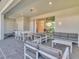 This outdoor patio features a dining table, couches, and lounge chairs, perfect for relaxing and entertaining at 3624 Lily Ln, Davenport, FL 33897