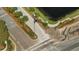 Aerial shot of the Springlake Village community entrance and signage at 3840 Wood Thrush Dr, Kissimmee, FL 34744
