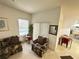 Cozy seating area with a view of the pool through large windows and a sliding glass door at 466 Peppermill Cir, Kissimmee, FL 34758