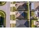 Bird's eye view of a home featuring solar panels and neat landscaping at 579 Lucerne Blvd, Winter Haven, FL 33881