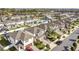 Aerial view of a residential neighborhood with well-maintained lawns and landscaping surrounding each home at 9811 Aurea Moss Ln, Orlando, FL 32832