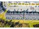 Aerial view of townhomes with private, screened-in lanais and convenient parking at 2569 Reading Trl, Kissimmee, FL 34746