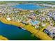 Birds eye view of the pool, lazy river, and surrounding neighborhood at 2569 Reading Trl, Kissimmee, FL 34746