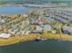 An aerial view shows the resort-style pool, lazy river, parking, and apartment buildings at 2569 Reading Trl, Kissimmee, FL 34746
