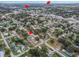 Aerial view of residential neighborhood, highlighting proximity to Live Oak and Alligator Lake at 406 10Th St, St Cloud, FL 34769