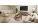 Comfortable bonus room featuring a sofa, TV and shelving unit at 4061 Flowering Peach Ln, St Cloud, FL 34772