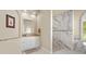 Beautiful bathroom showcasing a granite countertop, a large mirror, and a walk-in shower at 478 Chelsea Ave, Davenport, FL 33837