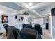 Home theater with comfortable seating, projector screen, and custom lighting at 478 Chelsea Ave, Davenport, FL 33837