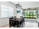 Cozy dining area next to a screened patio, offering a relaxing view of the backyard at 5151 Twin Lakes Blvd, St Cloud, FL 34772