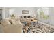 Bright living room with a patterned rug, comfortable seating, and natural light from large windows at 5516 Willow Bend Trl, Kissimmee, FL 34758