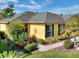Charming home with lush landscaping, a brick walkway, and a well-maintained lawn, offering great curb appeal at 722 Portofino Dr, Kissimmee, FL 34759