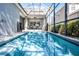 Private screened-in pool with views of patio and surrounding houses at 7412 Soiree Way, Reunion, FL 34747