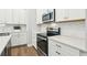 Modern kitchen with stainless steel appliances, white cabinets and granite countertops at 117 E Concord St # 8, Orlando, FL 32801