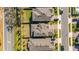 Aerial view of home with neat lawn, driveway and perimeter highlighted in red at 14321 Wabasso Loop, Winter Garden, FL 34787