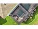 Birds eye view of screened in lanai with private pool and surrounding yard at 17238 Blessing Dr, Clermont, FL 34714
