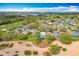 Beautiful aerial view of homes backing to a lush golf course, and a lake in a desirable neighborhood at 2105 Mallory Cir, Haines City, FL 33844