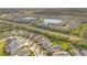 Expansive aerial view showcases homes near tranquil lakes, lush greenery, and a well-planned community layout at 2460 Promenade Dr, St Cloud, FL 34772