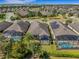 Aerial view of homes with screened-in pools, lush landscaping, and a well-maintained neighborhood at 688 Cordoba Dr, Davenport, FL 33837