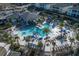 Aerial view of a sparkling swimming pool and relaxing lounge areas, ideal for socializing and unwinding under the sun at 1034 Splash Shot Pl, Davenport, FL 33896