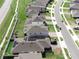 An aerial view of houses with manicured lawns and fenced yards at 1371 Red Blossom Ln, Kissimmee, FL 34746