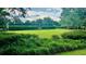 Scenic view of the community tennis court surrounded by green lawns and lush landscaping at 15687 Kinnow Mandarin Ln, Winter Garden, FL 34787