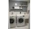 Well-organized laundry room with modern washer, dryer, sink, and stylish decor at 2211 New Jersey Rd, Lakeland, FL 33803